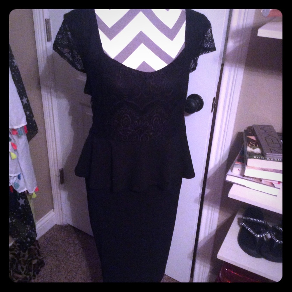 Lace peplum Little Black Dress